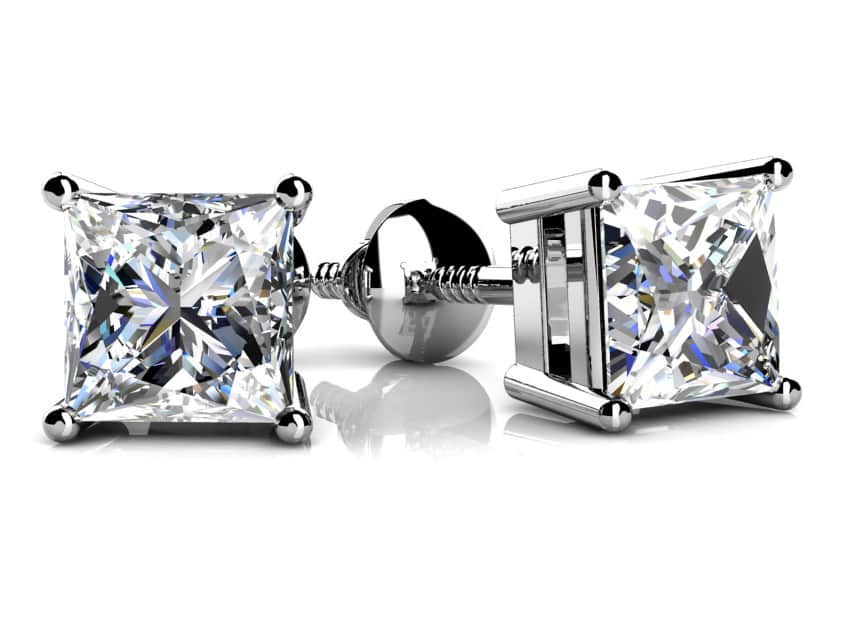  Diamond Stud Earrings: Princess Cut Diamond Stud Earrings